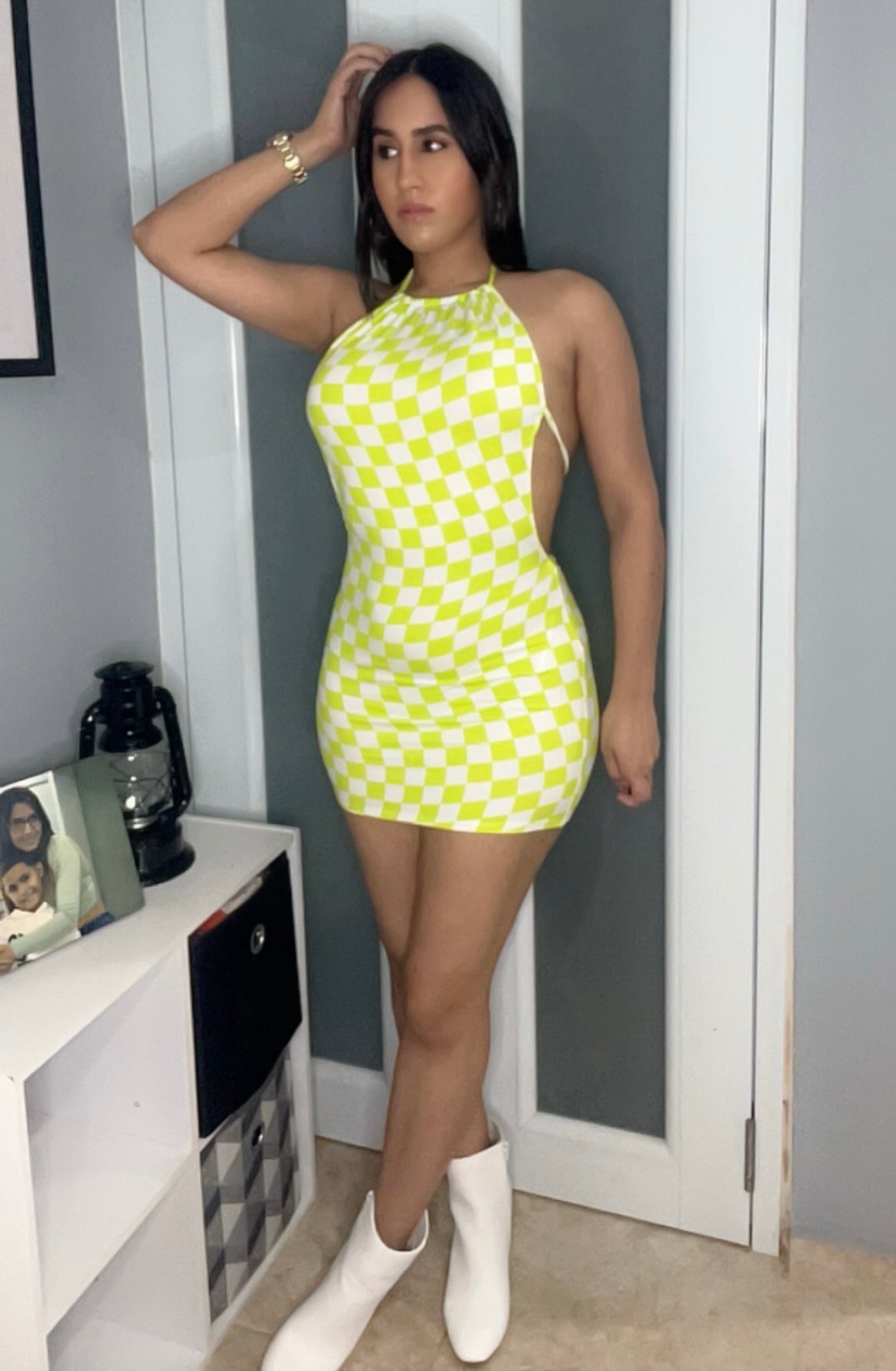 Green Checker Dress