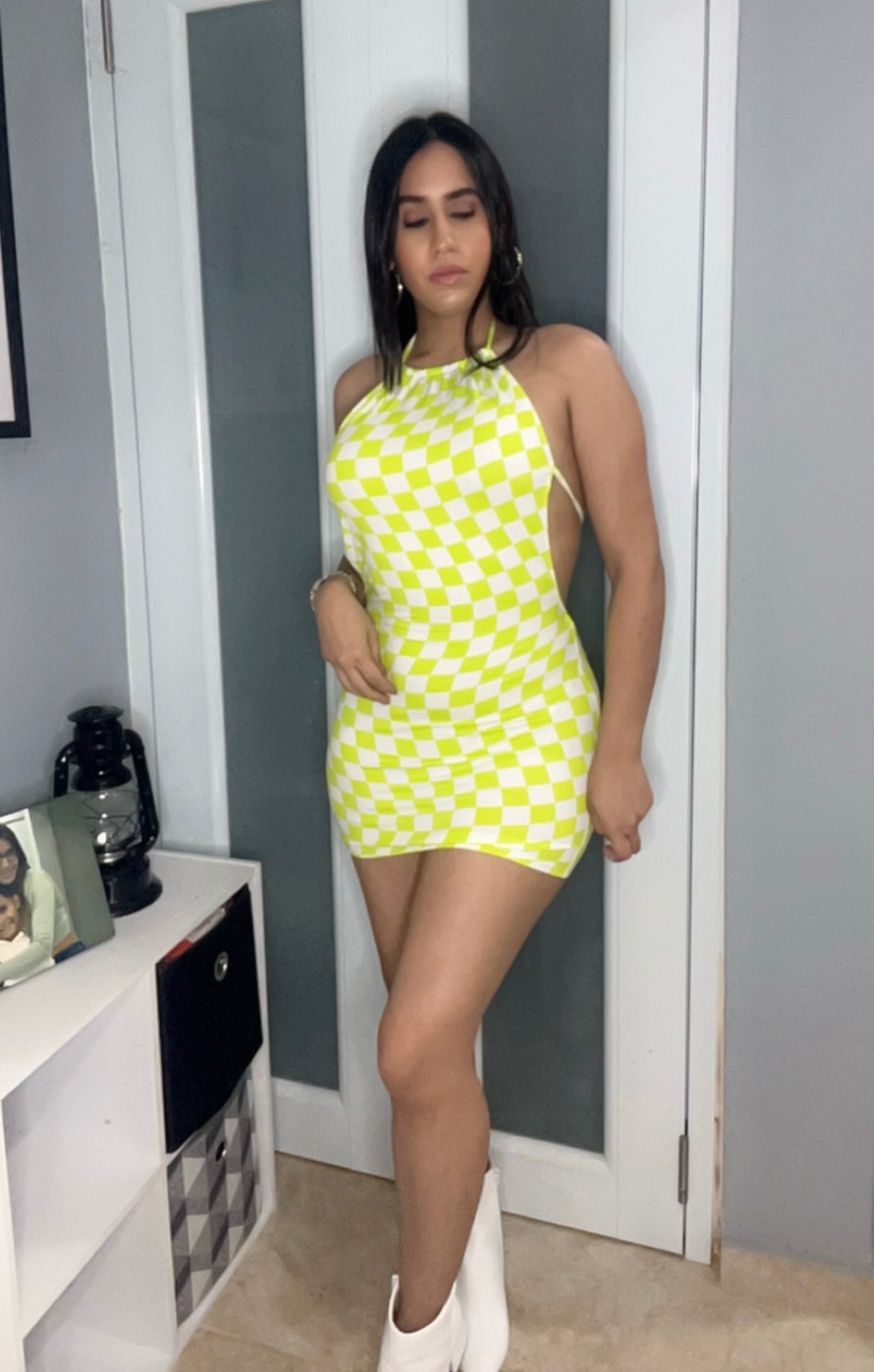 Green Checker Dress