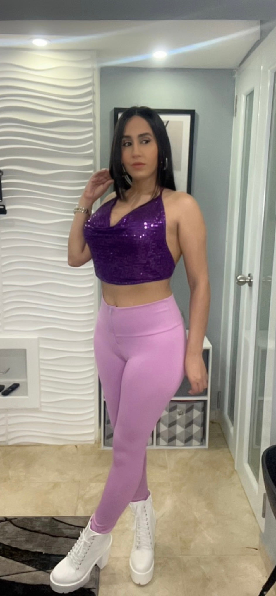 Purple Sequin Top