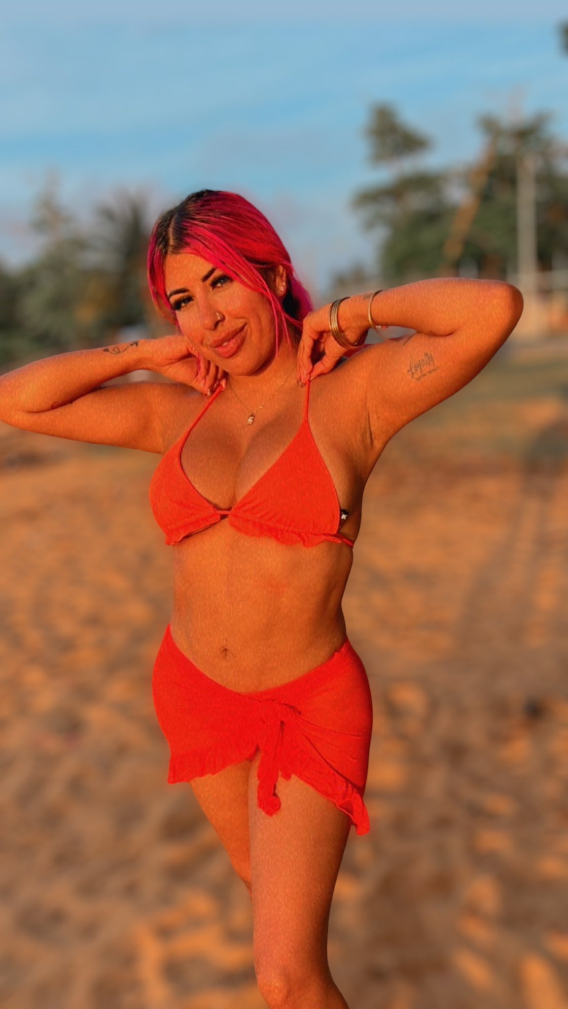 Orange 3 Piece Bikini